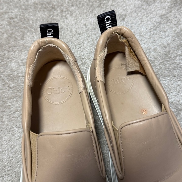 Chloe Lauren Scallop Detail Leather Sneakers Size 38 / US 7.5 - Picture 5 of 9